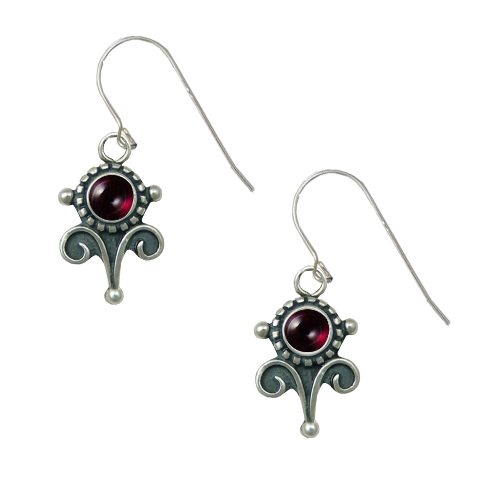 Sterling Silver Petite Garnet Gemstone Drop Dangle Earrings